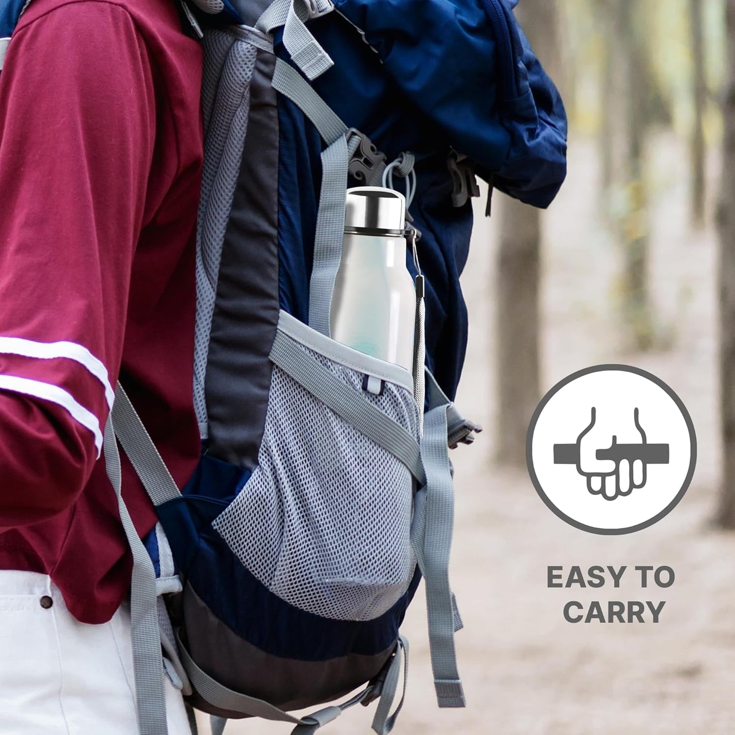 MILTON Steel Marble 600 Leak Proof, Wide Mouth & Easy to Open Insulated Inner Steel Outer Plastic Water Bottle, 520 ml, Aqua Green, School | Office | Travel Bottle