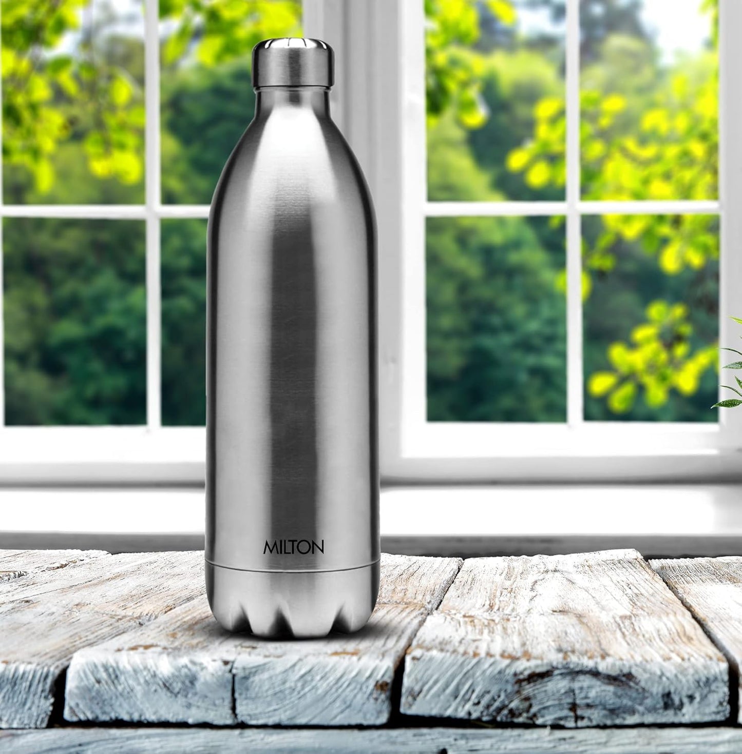 Milton Duo DLX 1800 Thermosteel Water Bottle 1.8 Litre, 24 Hr Hot and Cold I Leak Proof Lid, ISI Certified I Vacuum Insulated I for Office, Gym, School I Silver