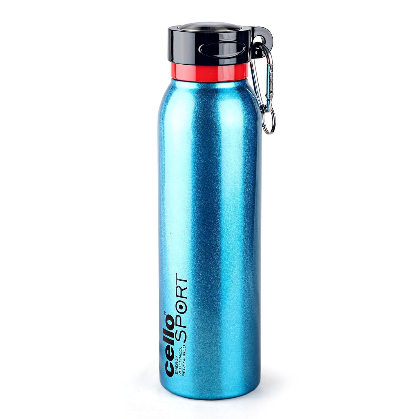 Cello Beatle Stainless Steel Double Walled Water Bottle, Hot and Cold, 1000ml, 1 Unit, Metallic Blue