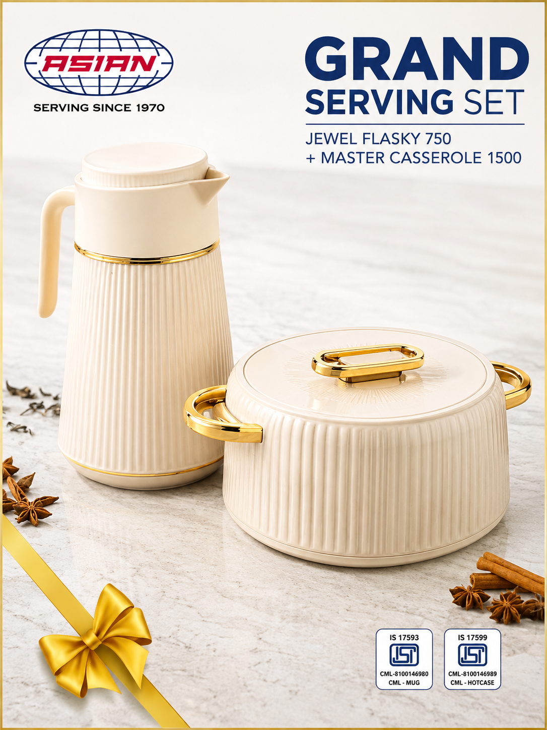 ASIAN GRAND SERVING SETJEWEL FLASK 750+MASTER CASSEROL 1500
