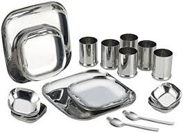 ARISTO STAINLESS STEEL DINNER SET SQUARE 36 PCS