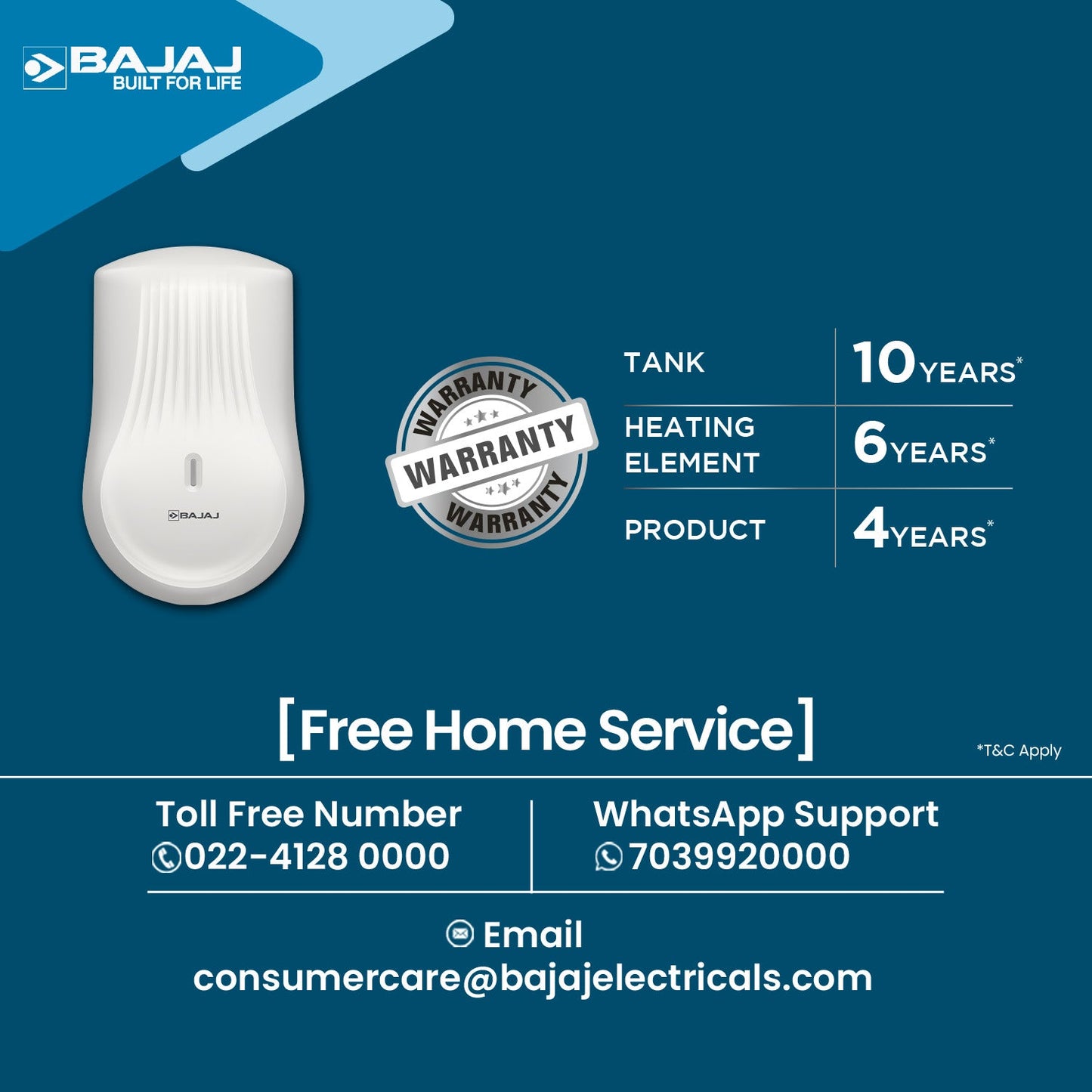 Bajaj Armor Series Converge 3L 3KW Instant Water Heater For Home|Ner Stick Heating Element|Withstand 6 Bar Pressure|Shock Resistant & Rust Proof|Withstand 4.5KV Surge Voltage|4-Yr Warranty|White