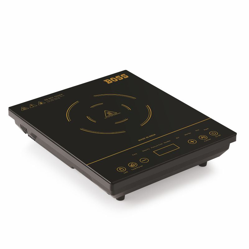 BOSS Chefmax 1800 Watts Induction Cooktop, Menu Option, Soft Touch Button, Temperature Adjustment, Black