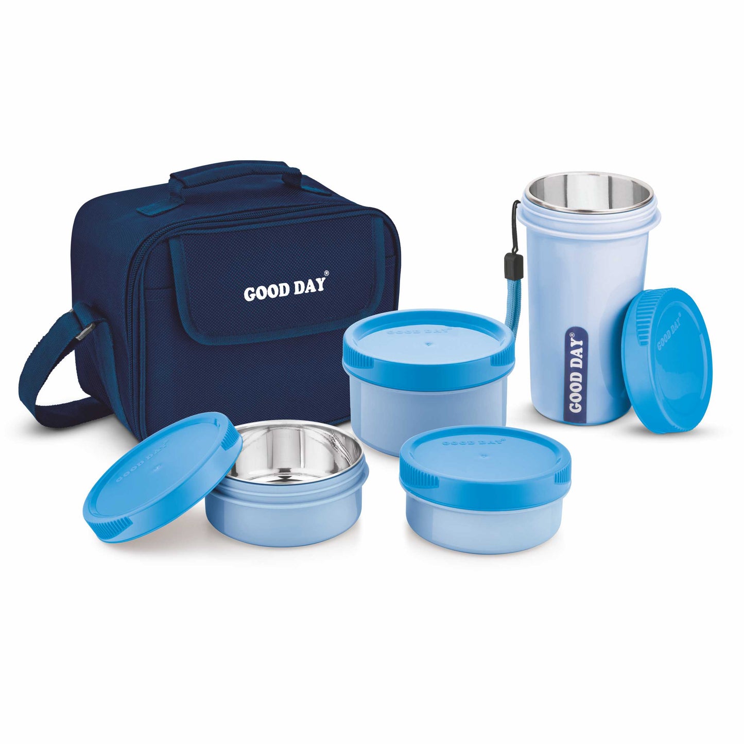 Good Day Easy Meal Combo Steel Lunch Box Blue