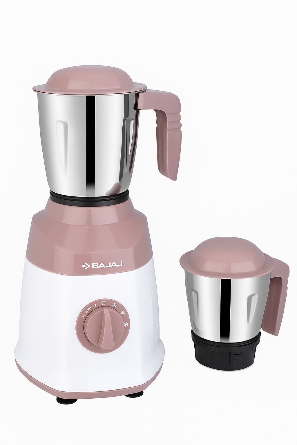 Bajaj Military Series Duetto 500W Mixer Grinder – 3 Stainless Steel Jars, DuraCut Blades, Pulse Mode, Overload Protection, Lilac White