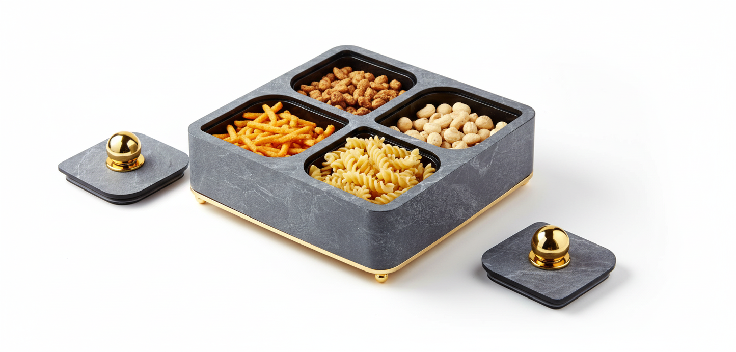 Asian Pearl 4-Piece Multipurpose Dry Fruit & Snack Box