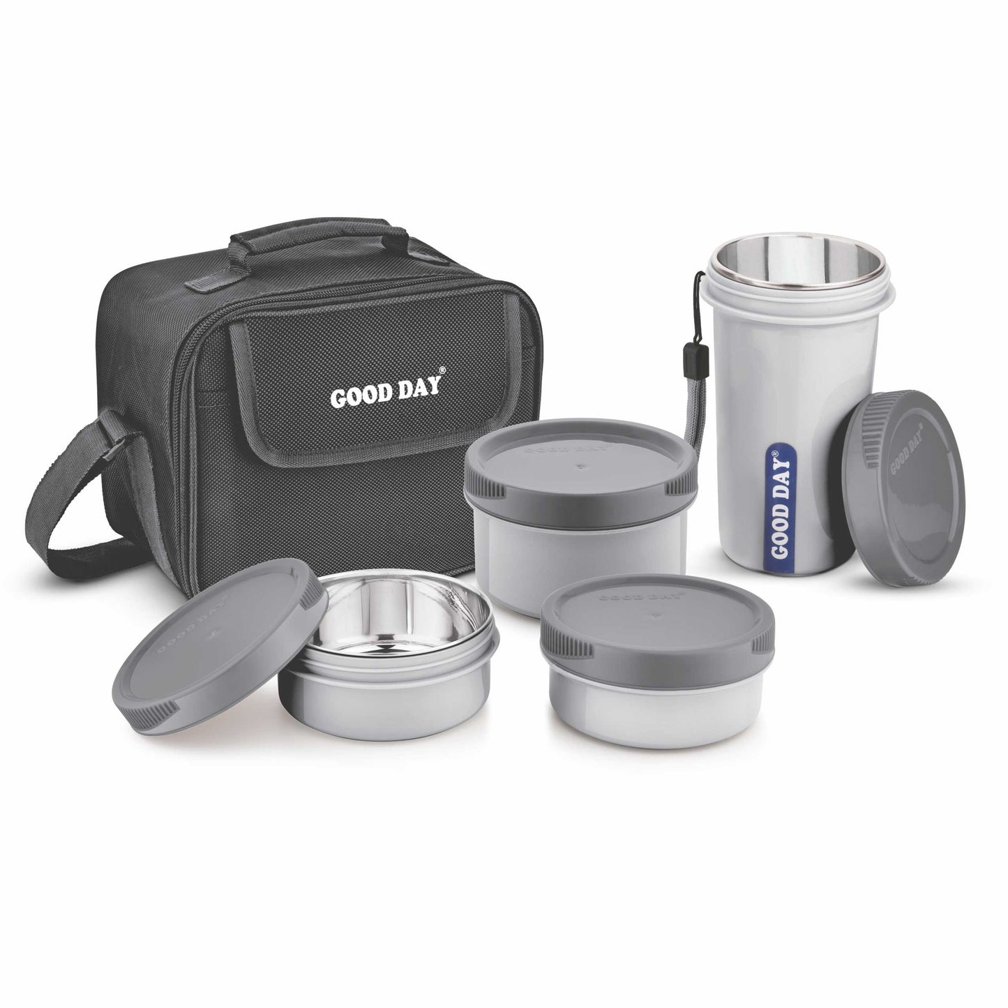 Good Day Easy Meal Combo Steel Lunch Box (Gray)