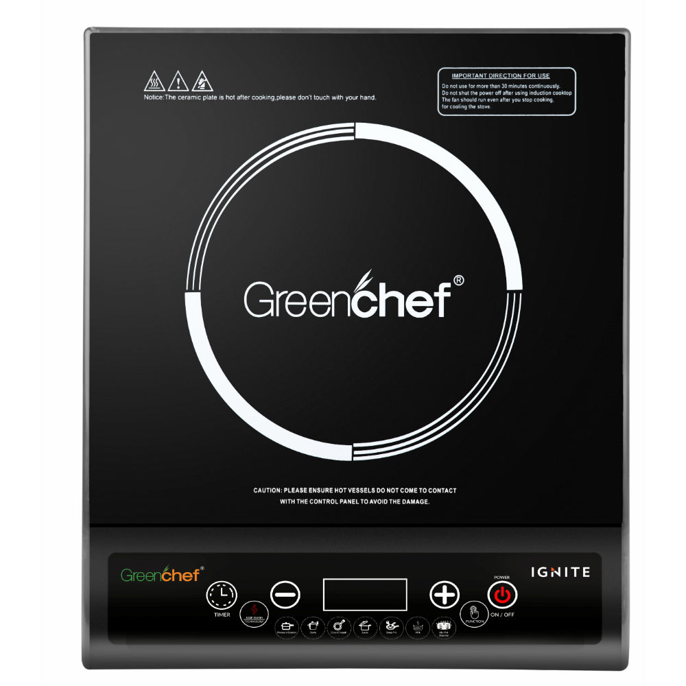 Greenchef IGNITE_ Induction Cooktop (Black, Push Button)