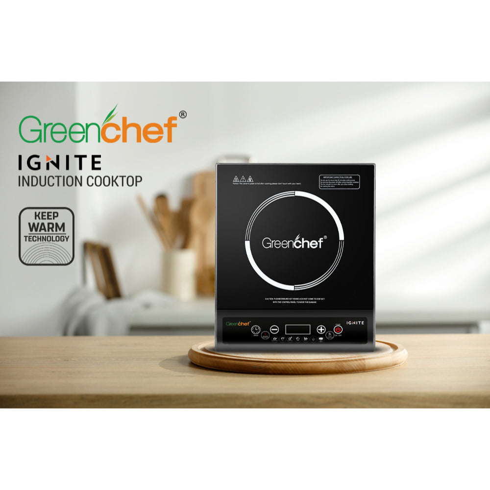 Greenchef IGNITE_ Induction Cooktop (Black, Push Button)