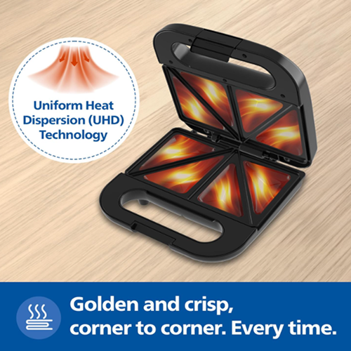 Philips Viva Collection Sandwich Maker HD3000/80 โ Non-Stick XL Plates | 2-Year Warranty