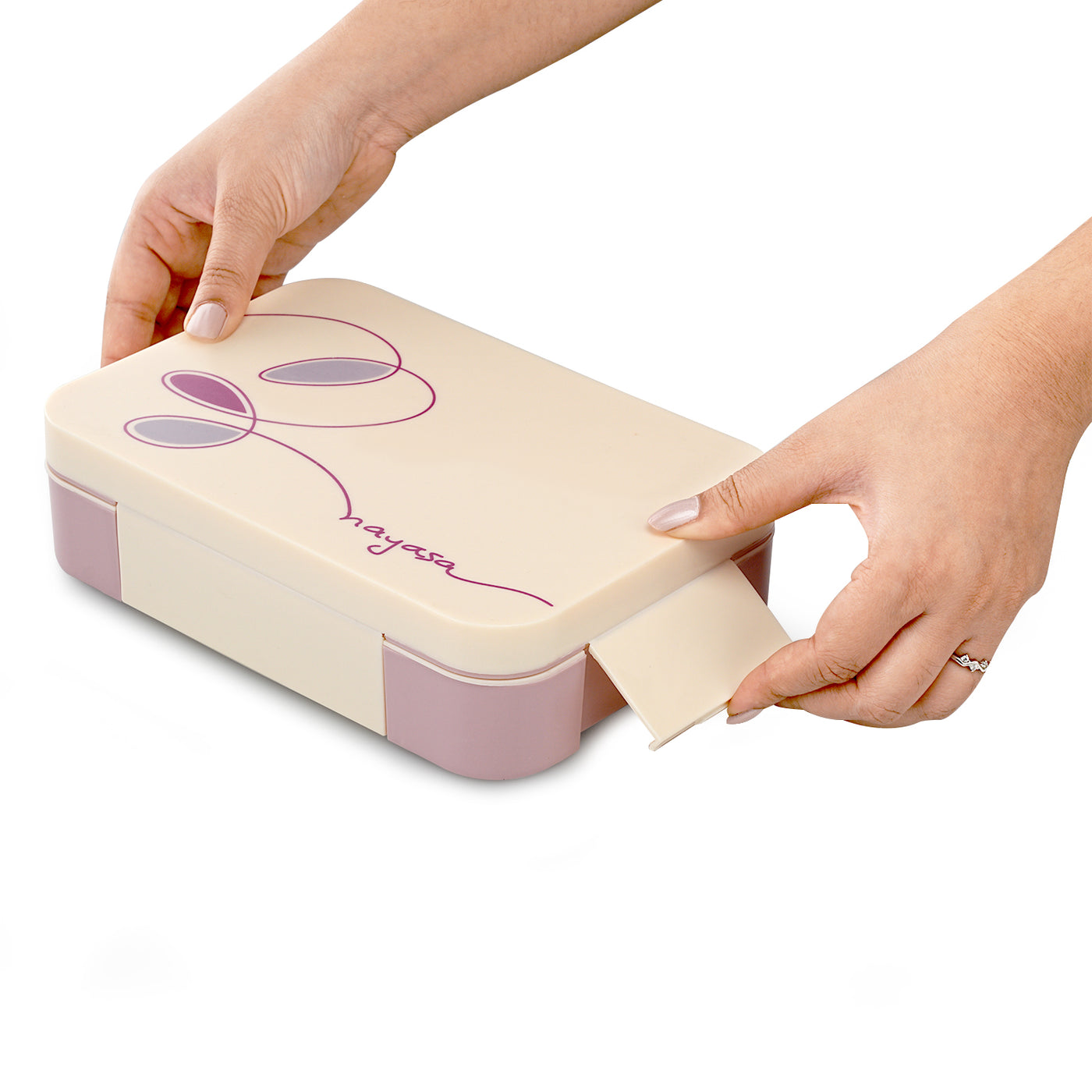 Nayasa Element Insulated Lunchbox | Stainless Steel Inner | Leakproof | Durable | Perfect for School Kids | Off White & Pink