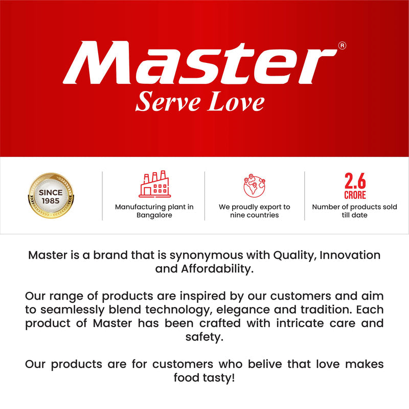 mASTER Nova 5L Tri Ply Flat Outer Lid Pressure Cooker - Induction Base