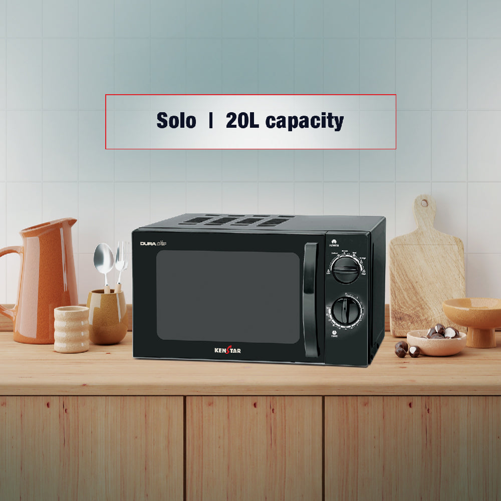 Kenstar SOLO 20 Litres 700W Microwave, with 30 Min Timer, 3 Years Warranty | Solo Microwave Oven 20Ltrs