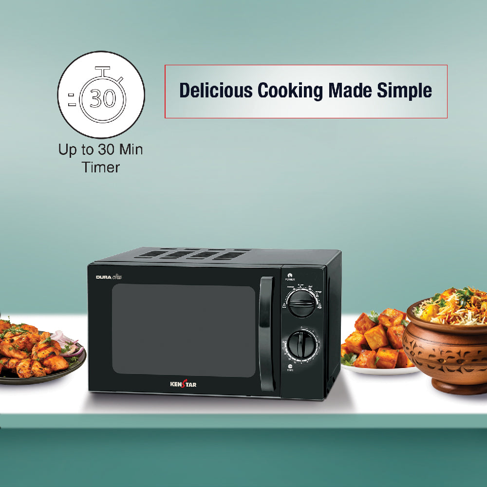 Kenstar SOLO 20 Litres 700W Microwave, with 30 Min Timer, 3 Years Warranty | Solo Microwave Oven 20Ltrs