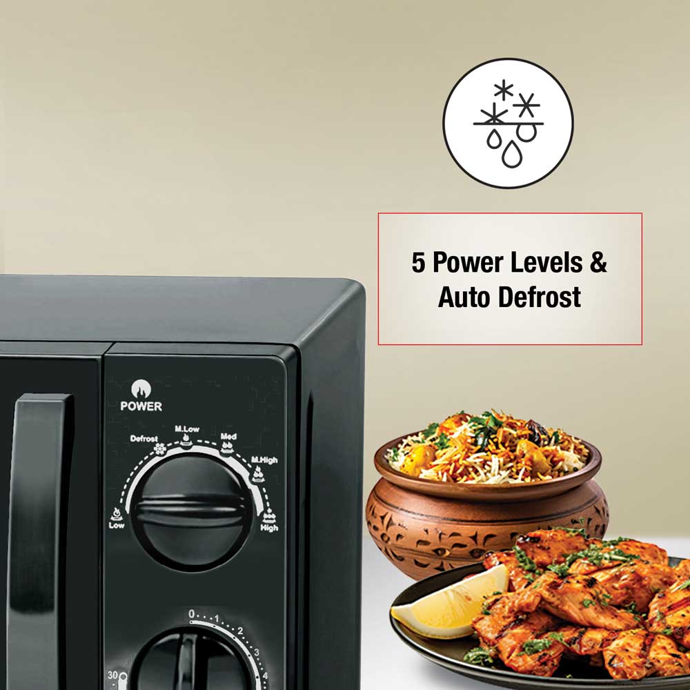 Kenstar SOLO 20 Litres 700W Microwave, with 30 Min Timer, 3 Years Warranty | Solo Microwave Oven 20Ltrs