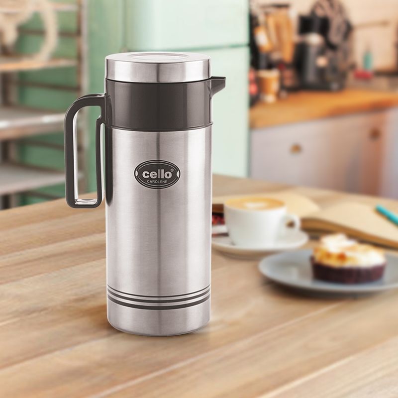 Cello Carolene 350ml Stainless Steel Insulated Tuff Jug | Leak-Proof, BPA-Free, Durable Tuff Steel Flask for Hot & Cold Beverages