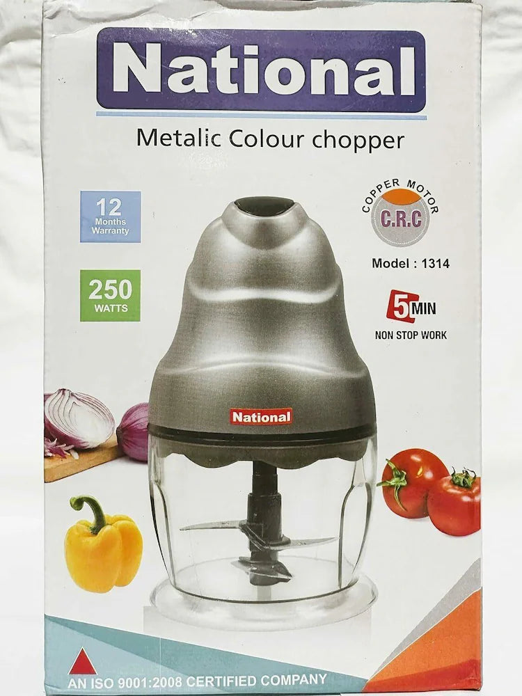 National Exclusive 250-Watt Electric Vegetable Chopper with Double Blades (Color-Multi)