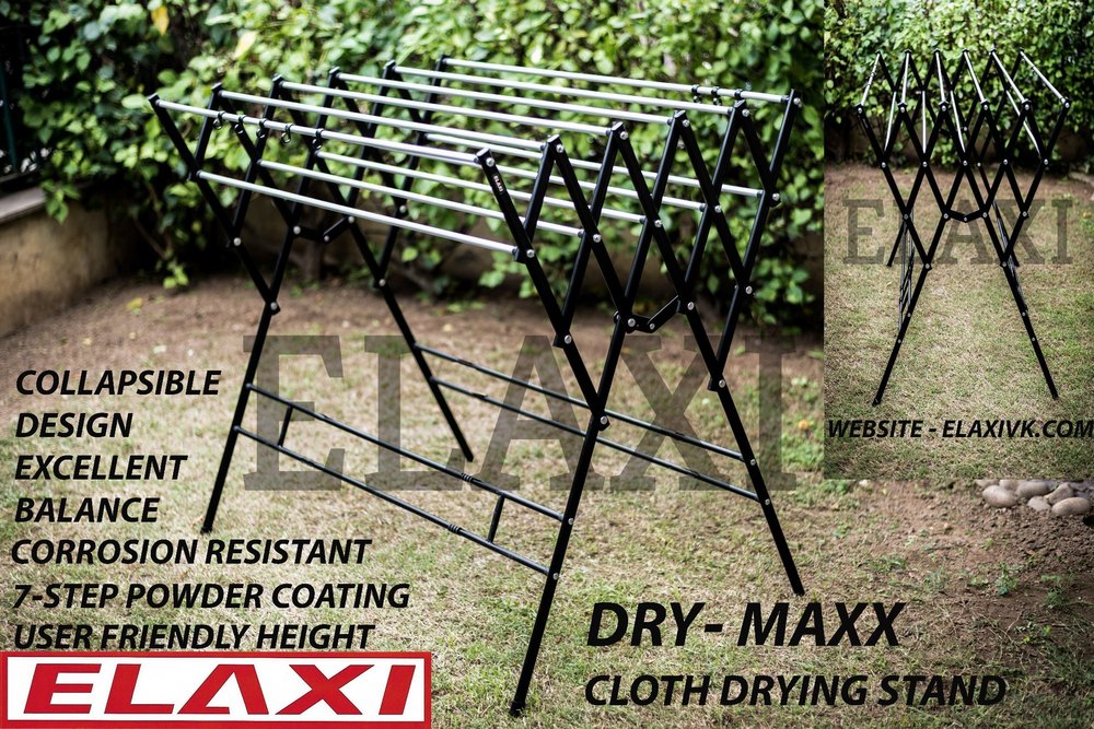 Elaxi Zig Zag Regular Cloth Drying Stand Foldable Water Resistant Cloth Rack