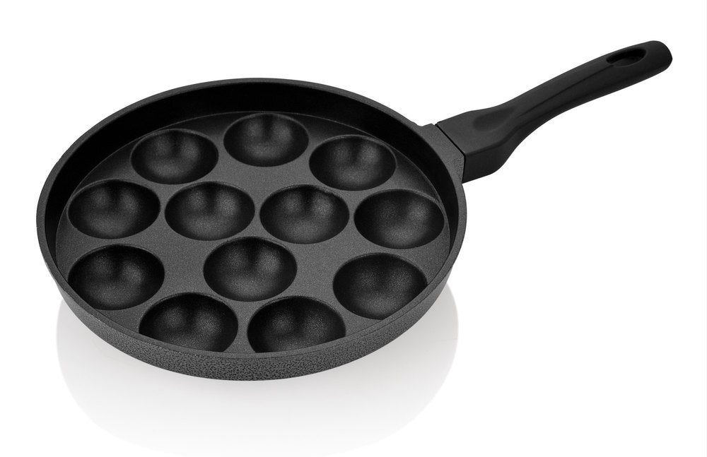 Vikas Appam Pan Heavy-Weight Non-Stick appe Paniyarakkal Maker with Glass Lid, Inductionbase Aluminium Appam Pan