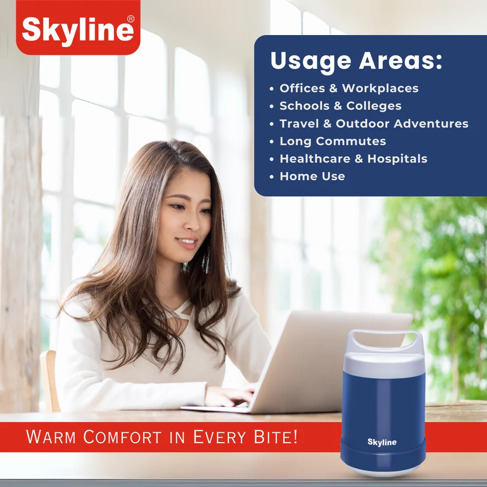 Skyline Electric Lunch Box with Stainless Steel 3 Containers – Fresh, Hot, and Hygienic Meals On-the-Go
