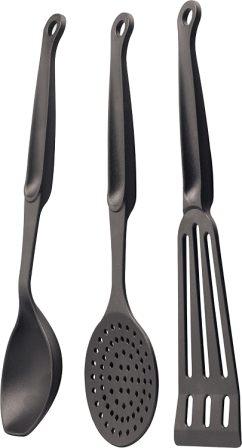 Polyset Plastic Spatula Set, 3-Pieces, Black