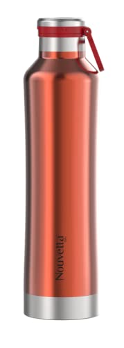 Nouvetta Jet Double Wall Stainless Steel Flask Bottle, 1000 ml - 1LTR, Red