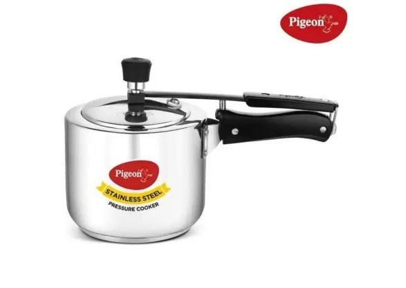 Pigeon Inox Stainless Steel Pressure Cooker 3L Induction Bottom 2L/3L/5L Induction Bottom Pressure Cooker (Stainless Steel) - 2.0LTR