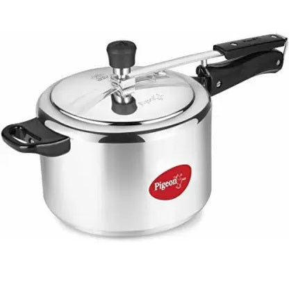 Pigeon Inox Stainless Steel Pressure Cooker 3L Induction Bottom 2L/3L/5L Induction Bottom Pressure Cooker (Stainless Steel) - 3LTR
