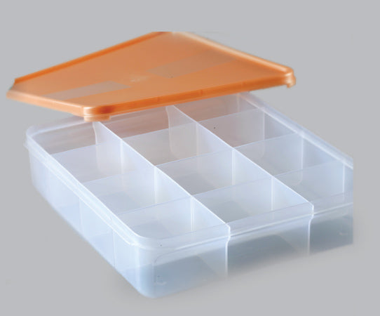 Plastona Kitchen Jumbo Containers with Compartments (Pack Of 1) - 12 Comp, Orange