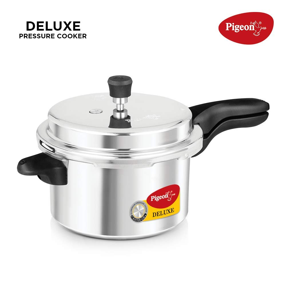 Pigeon Deluxe Aluminium Pressure Cooker. - 5LTR