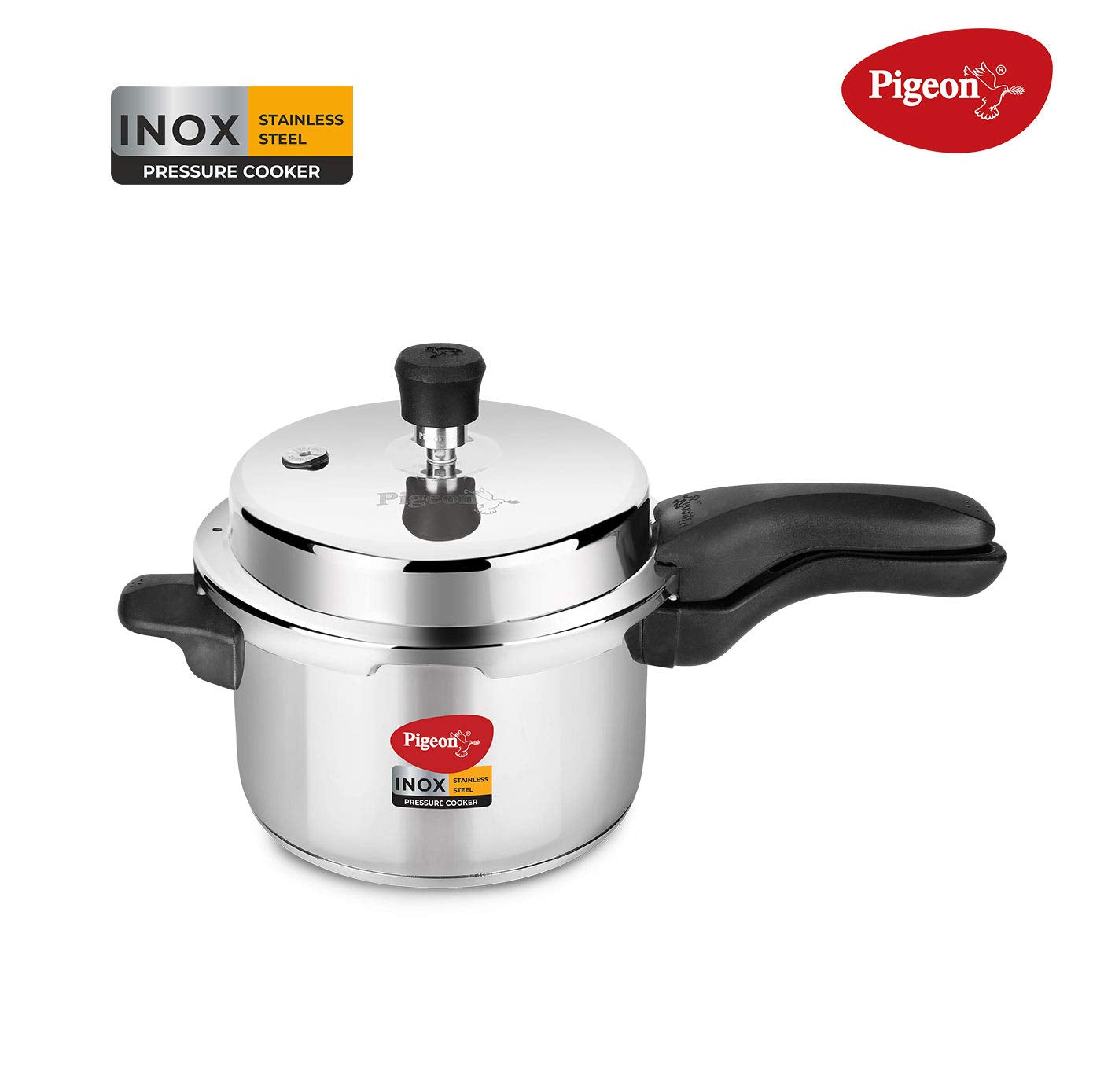 Pigeon INOX Stainless Steel Outer Lid Pressure Cooker with Induction Base. - 3LTR