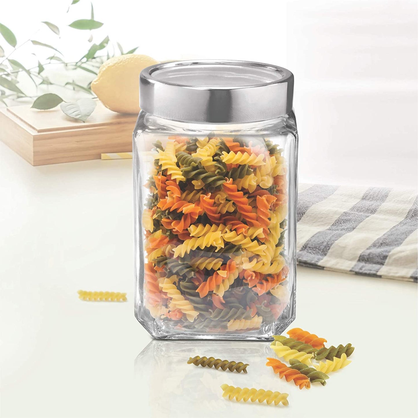 Treo Cube Storage Glass Jar, 580/800/1000/1200/1800/2250 ml, 1 Pc, Transparent - 800ml