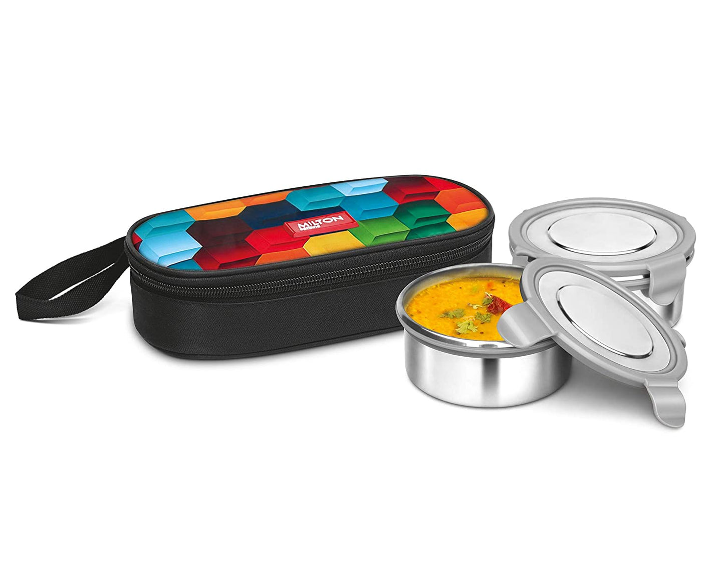 Milton Fresh Meal Click Stainless Steel Lunch Box Set of 2, 320 ml - Design no.01