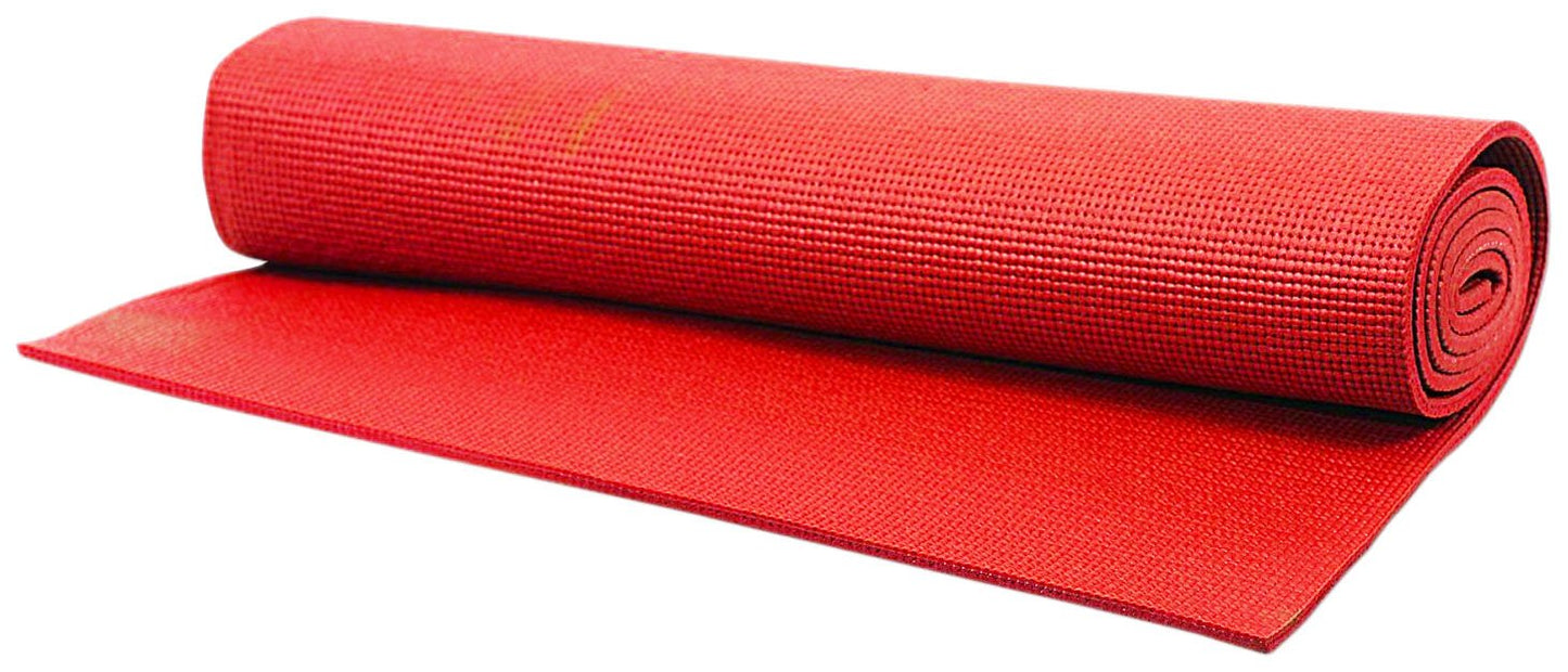 KF Yoga Mat -- 6MM Thickness – 6ft long good quality sticky mat best for yoga, meditation, fitness exercise, workout for women, men, girls, boys and kids. - Red