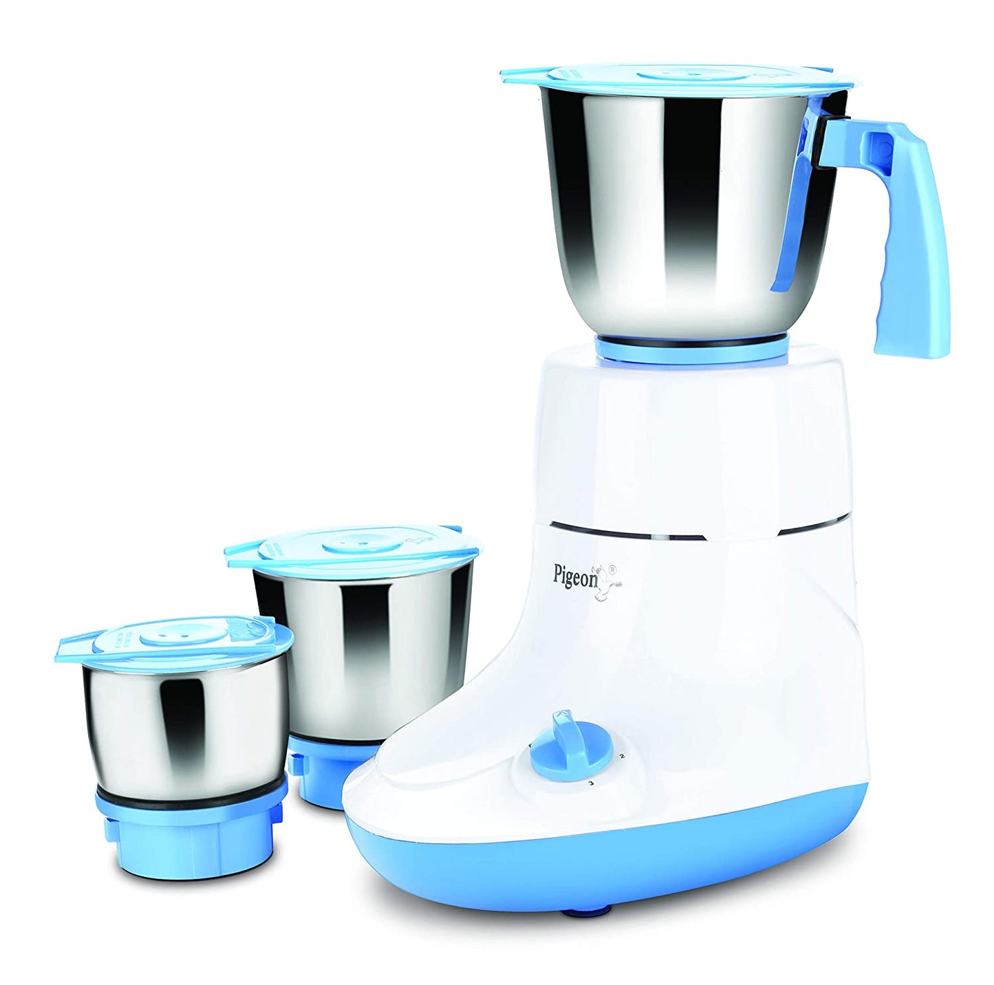 Pigeon by Stovekraft Glory 550 Watts Mixer Grinder with 3 Stainless Steel Jars for Dry Grinding, Wet Grinding and Making Chutney