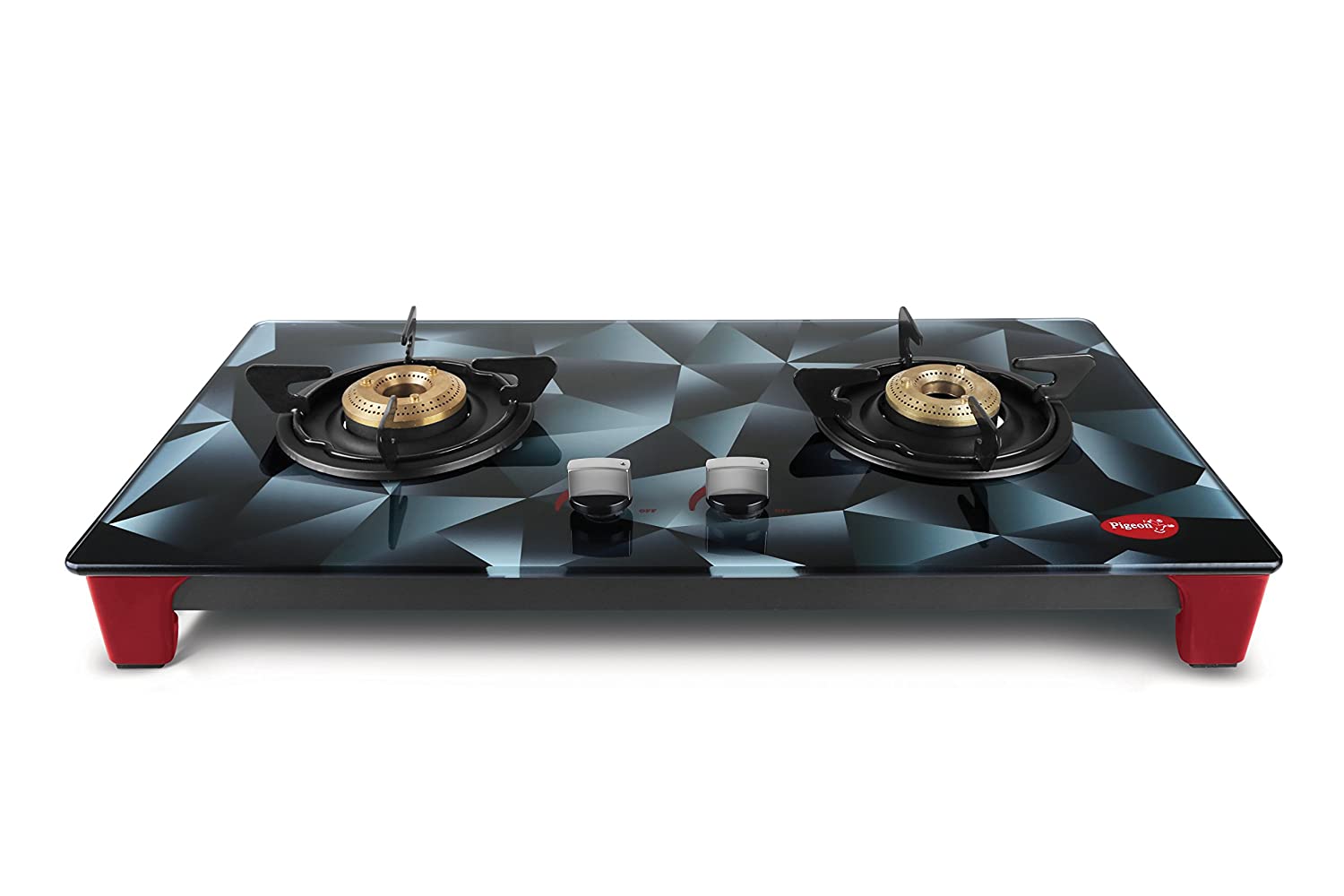 Pigeon by Stovekraft Infinity Stealth High Powered Brass Burner Gas Stove, Cooktop with Glass Top and Stainless Steel Body (Special Edition)
