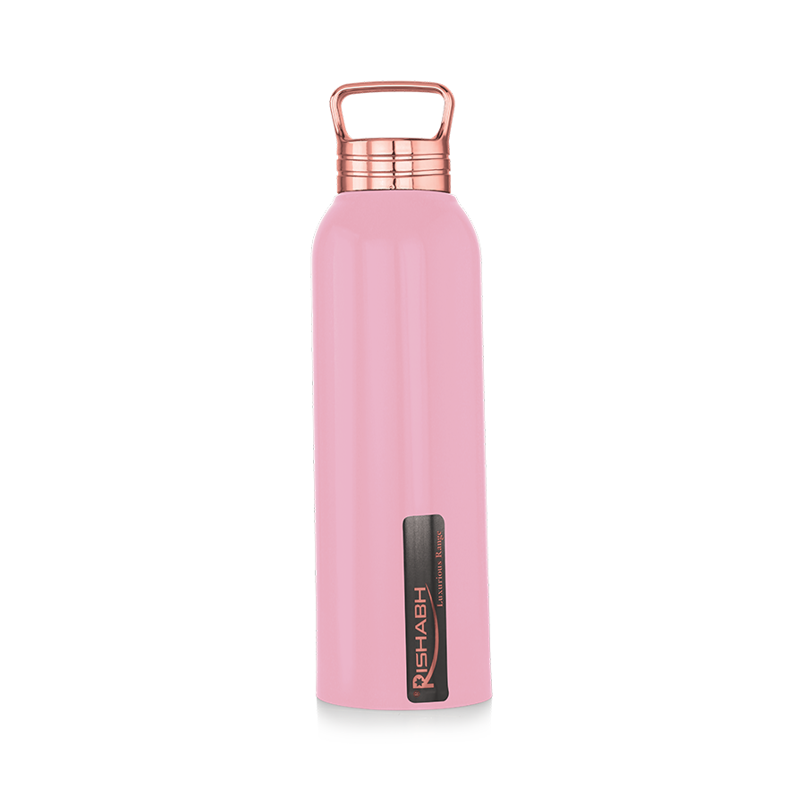 Rishabh Steelo Insulated Steel Inner Water Bottle 1000Ml - 700ml, Pink