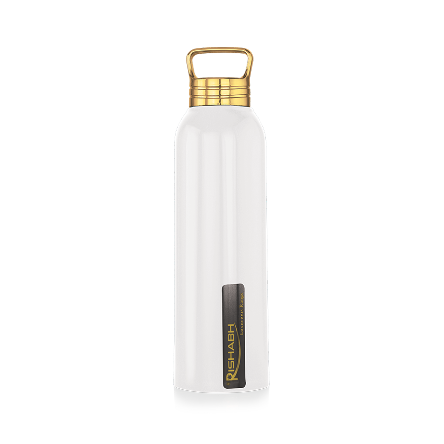 Rishabh Steelo Insulated Steel Inner Water Bottle 1000Ml - 900ml, White