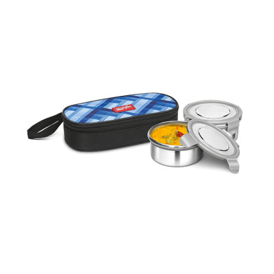 Milton Fresh Meal Click Stainless Steel Lunch Box Set of 2, 320 ml - Design no.02
