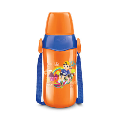 Milton Steel Whizz 400/600/900 Insulated School Kids Bottle with Inner Steel - 600ml, Orange