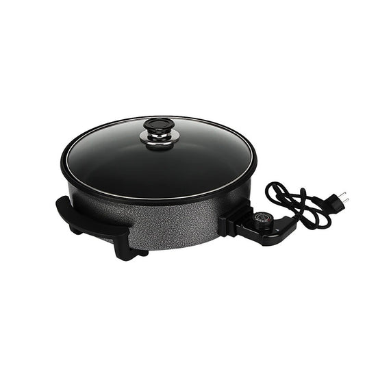 AFINITO Multi-Functional Electric Pizza Pan AF-175 with Glass Lid - 36cm Diameter, Non-Stick, Adjustable Thermostat