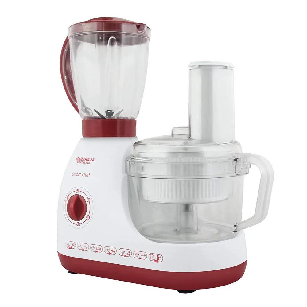 MAHARAJA WHITELINE Smart chef (FP-100) 600 W Food Processor  (White, Red)