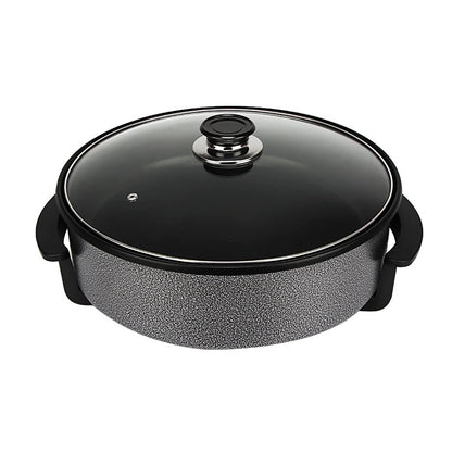 AFINITO Multi-Functional Electric Pizza Pan AF-175 with Glass Lid - 36cm Diameter, Non-Stick, Adjustable Thermostat