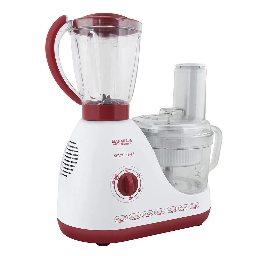 MAHARAJA WHITELINE Smart chef (FP-100) 600 W Food Processor  (White, Red)