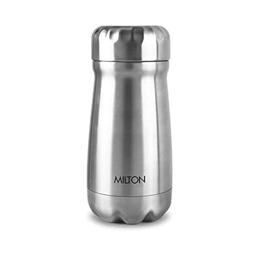 Milton TS-500 All Rounder 400 Thermosteel Flask | 400ml | Hot & Cold Vacuum Insulated Bottle | 304 Stainless Steel | Leak-Proof | Ideal for Travel, Office, Soup, Tea & Coffee (Silver)