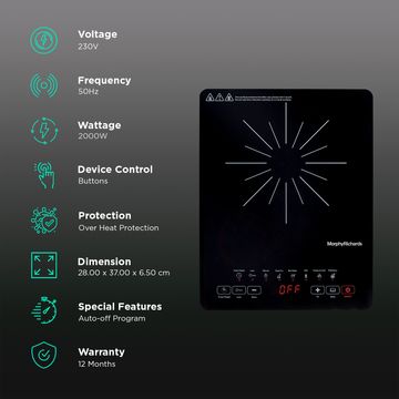 Morphy Richards Elysia TC 2000W Single Induction Cooktop with Feather Touch Control
