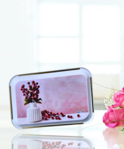 Nayasa Stella Designer Plastic Serving Tray, Set of 3 (Assorted Designs - Colours)