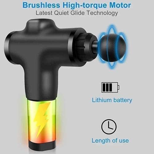 RF Portable Electric Fascial Gun KH-320 Massage Tool for Pain Relief | Mini Gun Massager with 4 heads | Massager For Pain Relief & Recovery | Portable Handheld Electric