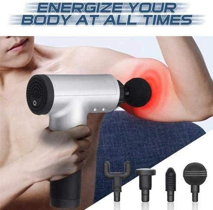 RF Portable Electric Fascial Gun KH-320 Massage Tool for Pain Relief | Mini Gun Massager with 4 heads | Massager For Pain Relief & Recovery | Portable Handheld Electric