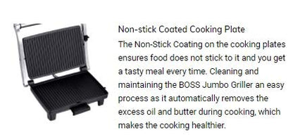 Boss Jumbo Griller (B-513) 1500 Watts Black
